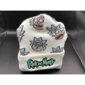 Rick‎ & Morty Knitted Thermal Skullcap Beanie One Size (White)